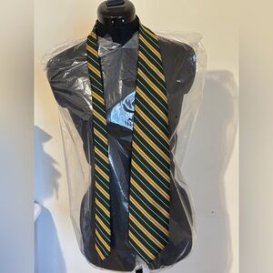 Vintage Del Sarto Beau Brummell Striped Green and Yellow Men's Tie